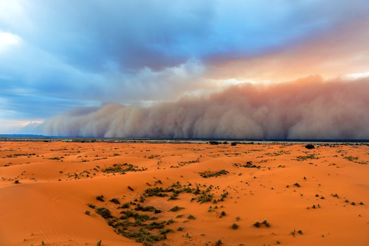 Visible haze on the coast caused by Sahara Desert dust EPA THE